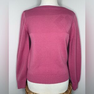 Lacoste Women's Pink Crew Neck Sweater vintage, unique boat, neck style knit